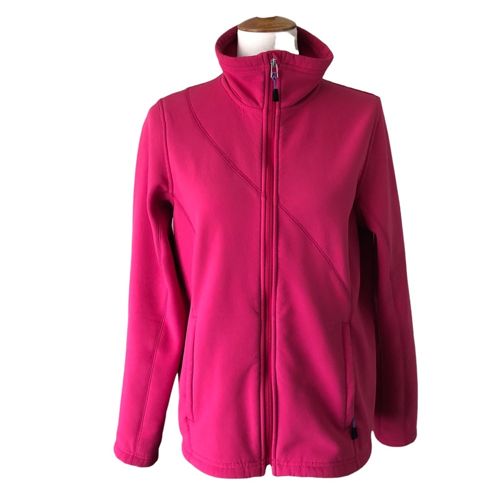 Nike ACG Womens Fleece Lined Running Jacket Size Medium Full Zip Pockets Fuchsia
